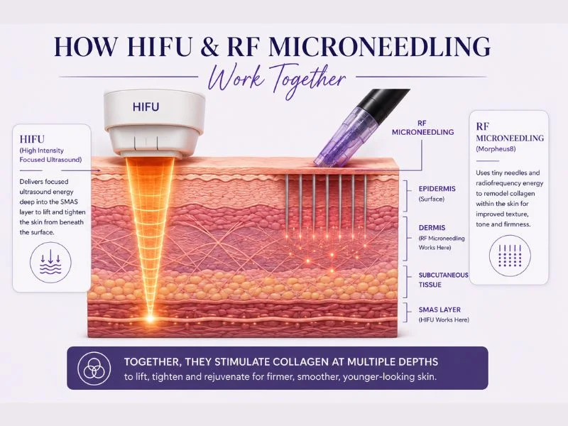 Why combined treatment is the best result with complete skin tightening treatment Busby